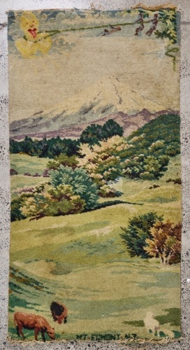 A Feltex Picture Rug of 'Mt. Egmont'