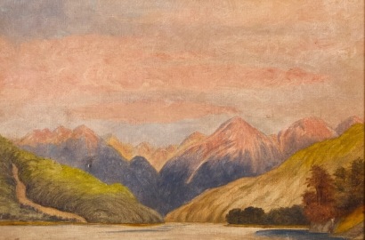 A 19th Century Oil Painting of the Southern Alps