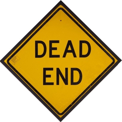 A Vintage 'Dead End' Road Sign by Ojo Caliente Craftsmen, New Mexico