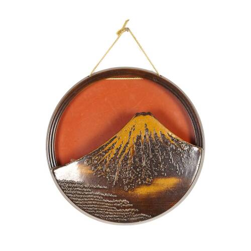 Round Mounted Japanese Lacquer Wall Pocket