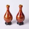 A Pair of Chinese Lacquer Garlic Vases