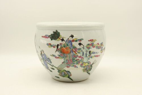 A Chinese 20th Century Famille-rose 'Figures' Pot