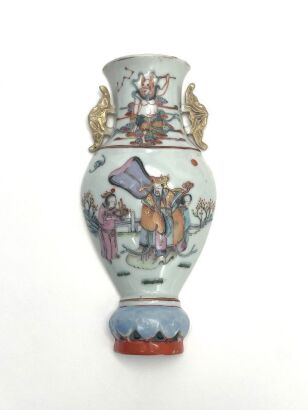 A Chinese 19th Century Famille-rose Enamelled 'Promotion and Kuixing' Wall Vase