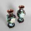 A Pair of Chinese Black Ground 'Floral' Cloisonne Vases - 2