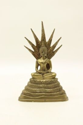 Asian Old Bronze Buddha Statue