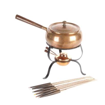 A Copper Fondue Set