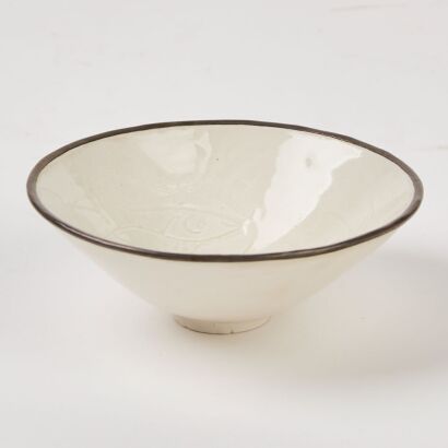 A Chinese Dingyao ' Double Fishes' Temmoku Bowl