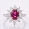 Platinum, 1.52ct Ruby / 1.18ct Diamond Ring - As new