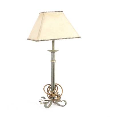 A Metal Side Lamp and Shade