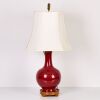 A Chinese Jingdezhen Red-glazed Table Lamp