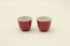 A Pair of Chinese 20th Century Ruby-red Small Cups (Ju Ren Tang Mark)