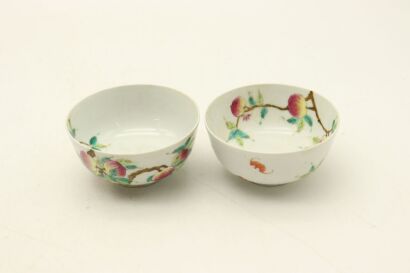 A Pair of Chinese Famillie-rose 'Peaches' Bowls