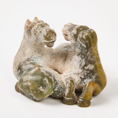 A Chinese Jade ‘Double Horses’ Ornament