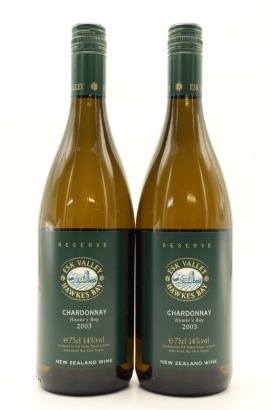 (2) 2003 Esk Valley Reserve Chardonnay, Hawke's Bay