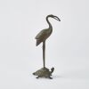 A Bronze Chinese Stork And Turtle Sculpture - 2