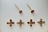 9ct Yellow Gold, Ruby and Diamond Stud Earrings, with Ruby and Diamond Jackets - 2