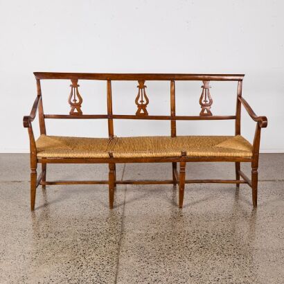 An Antique Cane Bench