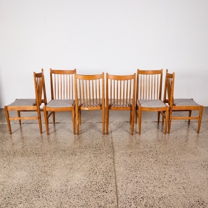 A Suit Of Six Refined Mid-Century Teak Dining Chairs