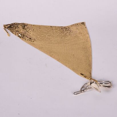 A Vintage Whiting & Davis Gold Chain Mail Necklace