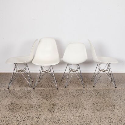 A Set Of Four DSR Eiffel Base Chairs By Charles & Ray Eames For Vitra