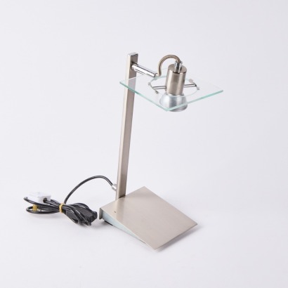 A Contemporary Design Glass and Metal Desk Lamp