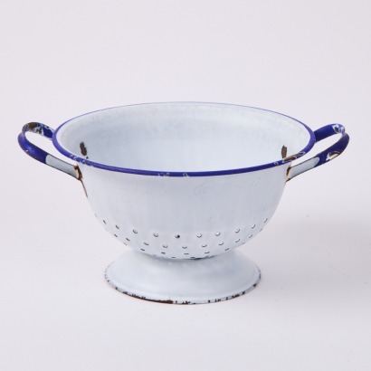 A Rustic Vintage Enamel Colander