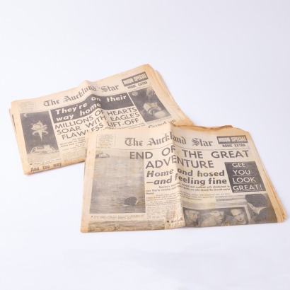 A Pair of Moon Landing 1969 Newspapers