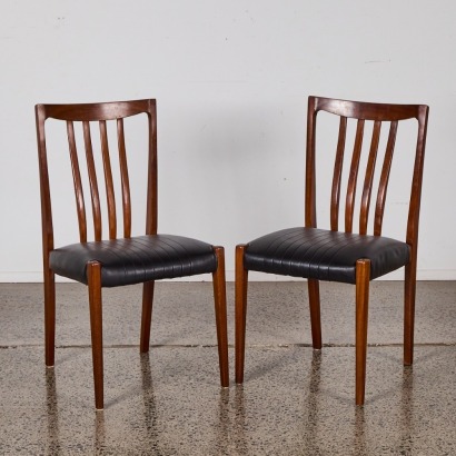 A Pair of Mid-Century Mahogany Dining Chairs