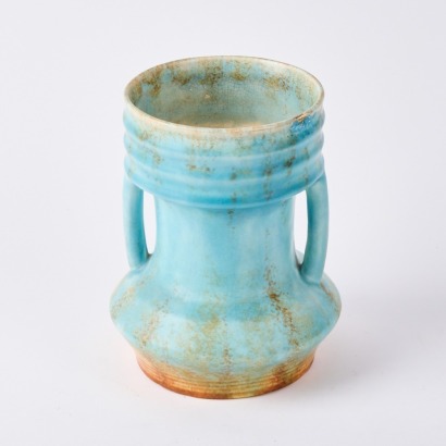 A Brilliant Blue Glazed Ceramic Vase A/F