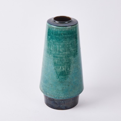 A Shimmering Deep Green West German Vase