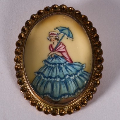 A Vintage Crinoline Lady Brooch by Thomas L Mott