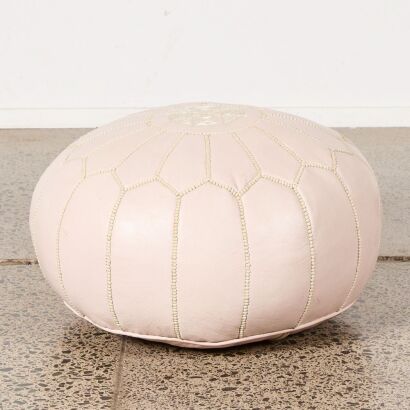 A Moroccan Leather Ottoman Pouffe