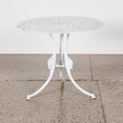 A White Aluminium Patio Table