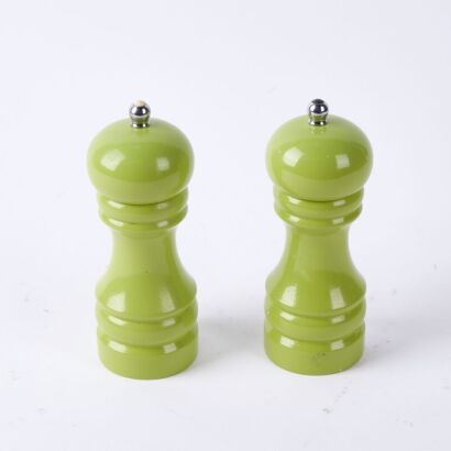 A Pair of T.G Woodware Green Salt and Pepper Shakers