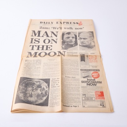 A Copy of the Daily Express Newspaper Monday 21 July 1969 'Man on the Moon'
