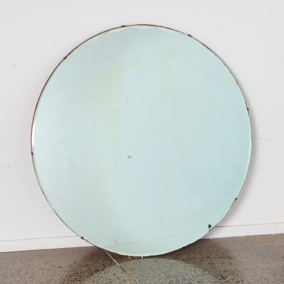A Large Round Mercury Glass Mirror