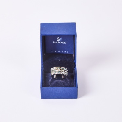 A Swarovski Crystal Wide Band Ring