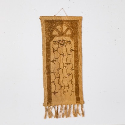 A Vintage 70s Jute Wall Tapestry