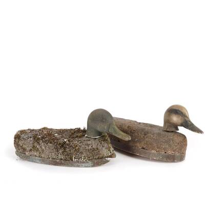 Two Plastic and Cork Vintage Duck Decoys