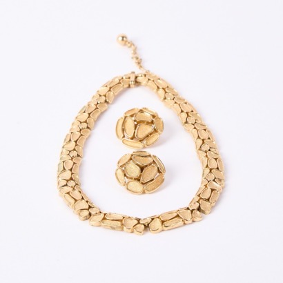 A Trifari Costume Necklace and Clip-On Earrings