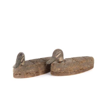 Two Plastic and Cork Vintage Duck Decoys 