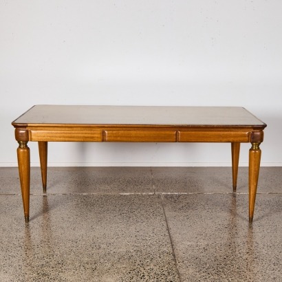 A Mahongany Dining Table With A Gold Glass Top By R.G Averill Auckland C.1950s