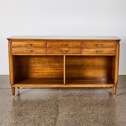 A Mahongany Sideboard With A Gold Glass Top By R.G Averill Auckland C.1950s