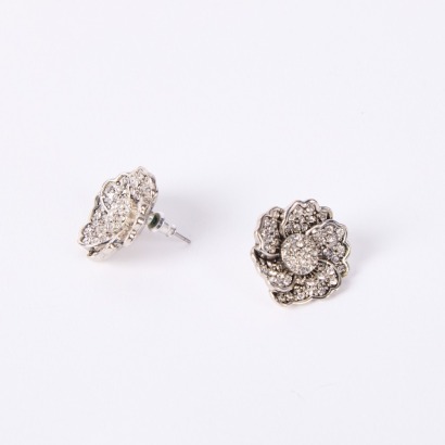 A Pair Of Marcasite Flower Earrings