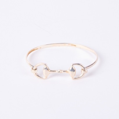 A Stirling Silver Snaffle Bangle