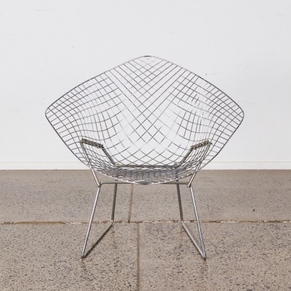 A Contemporary Chrome Diamond Chair A/F