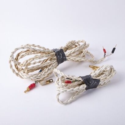 A Pair Of Vintage Speaker Leads With Posts