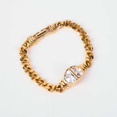 A Vintage Gold Swarovski Sal Rhinestone Bracelet