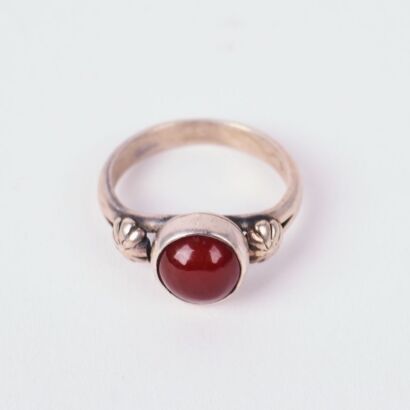 A Sterling Silver And Carnelian Ring