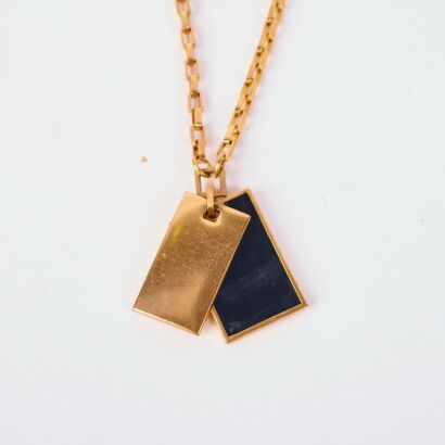 A Gold Square Chain Pilgrim Danish Design Necklace